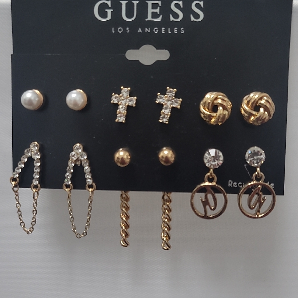Elegant GUESS Los Angeles 9-Pair Earring Set - Picture 2 of 6